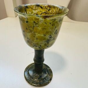 Elegant Marbled shot glass-- Green and Black dark jade stone